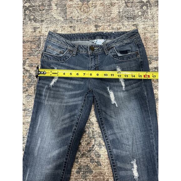Candie's Bootcut Jeans Juniors Size 5 32x32 Distressed Stretch - Picture 7 of 13
